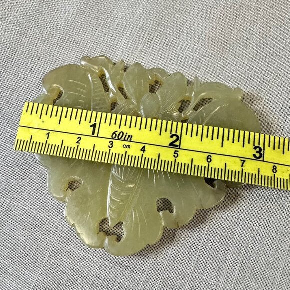 Antique Chinese Carved Jade Butterfly/ Moth Pendant