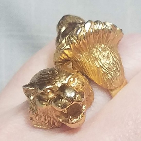 Vintage Napier signed Double Headed Lion Statement Ring