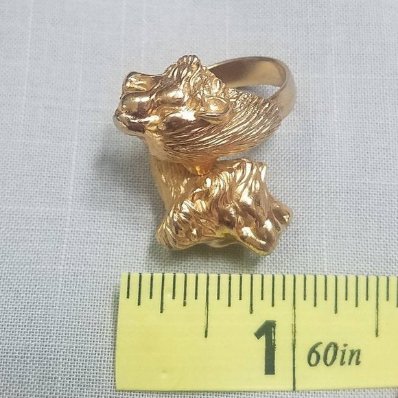 Vintage Napier signed Double Headed Lion Statement Ring