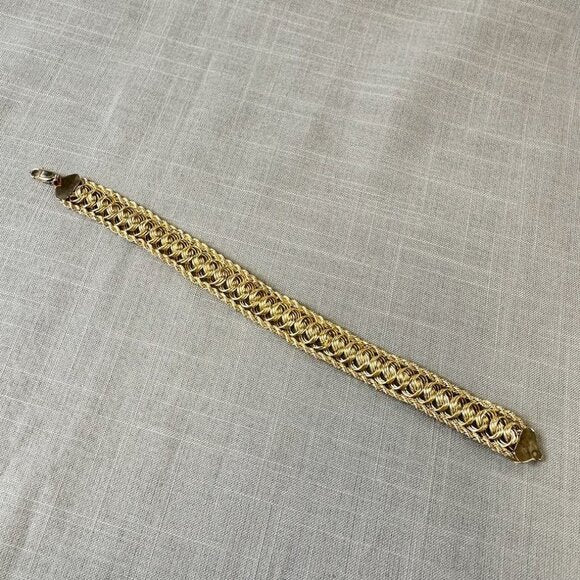 Vintage 10K Gold Twisted Wire Chain Bracelet