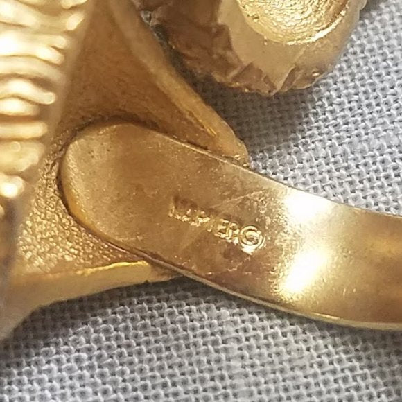 Vintage Napier signed Double Headed Lion Statement Ring