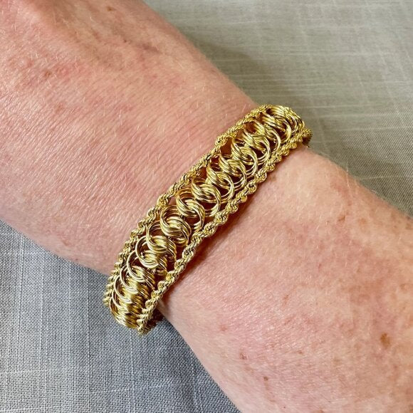 Vintage 10K Gold Twisted Wire Chain Bracelet