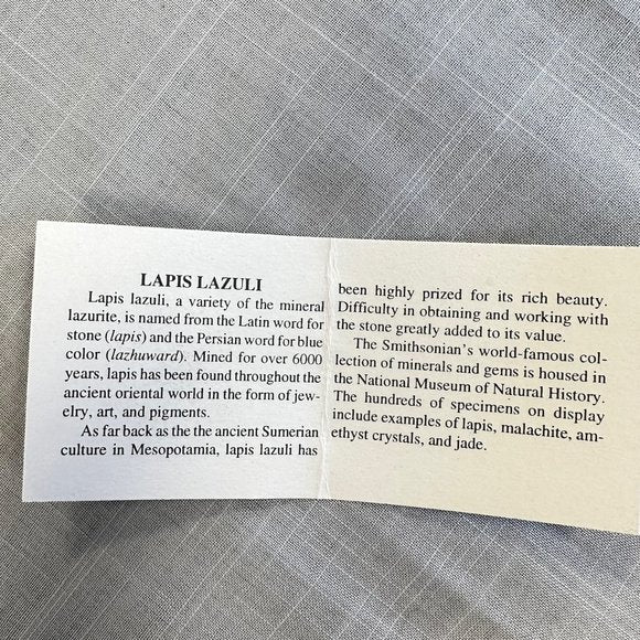 Vintage Smithsonian Institution Lapis Lazuli Sterling Necklace and Earrings