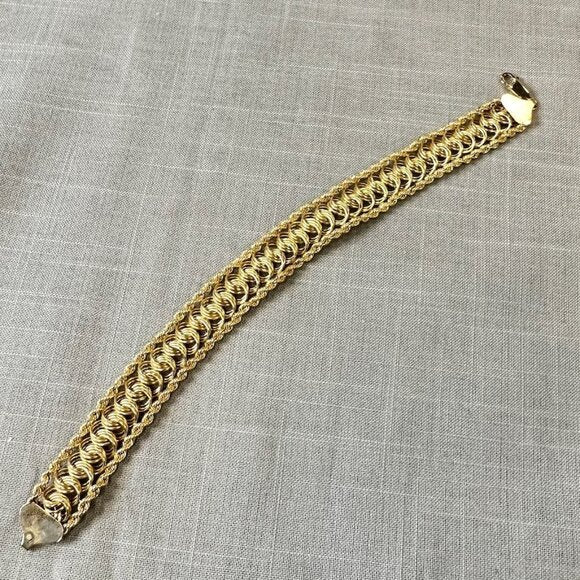 Vintage 10K Gold Twisted Wire Chain Bracelet