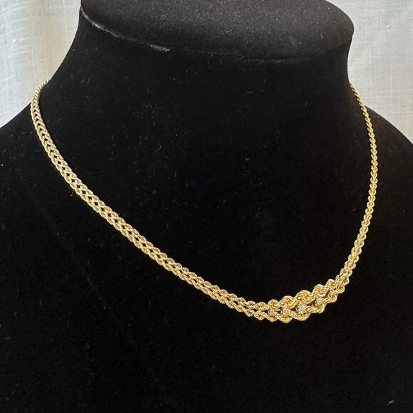 14K Diamond and Double Rope Chain Necklace and Earrings Set