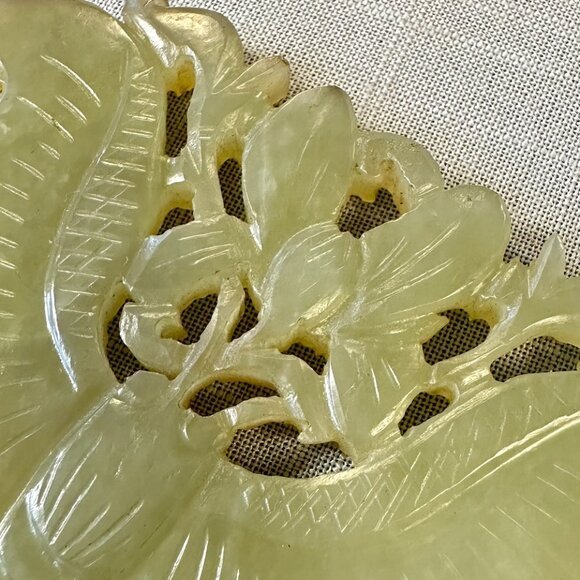 Antique Chinese Carved Jade Butterfly/ Moth Pendant