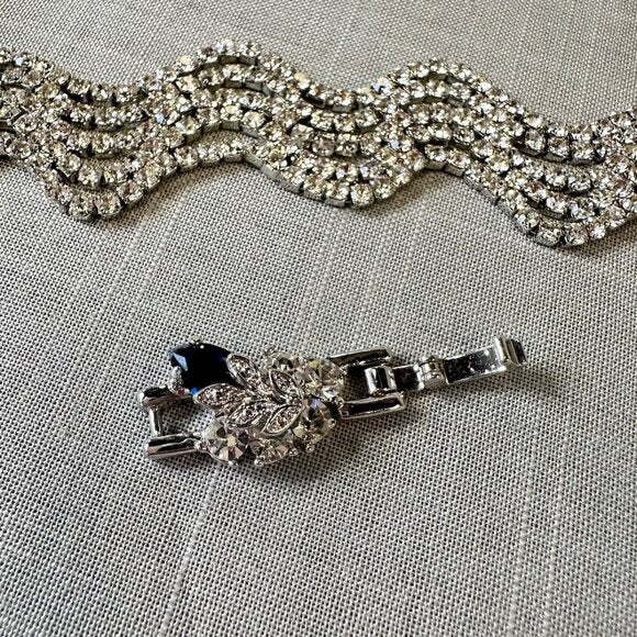 Vintage Camrose & Kross Wavy Rhinestone Bracelet with Extender