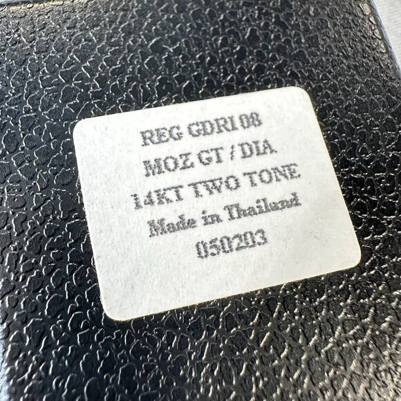 14K Gold Plated Mozambique Garnet and Diamond Ring size 7