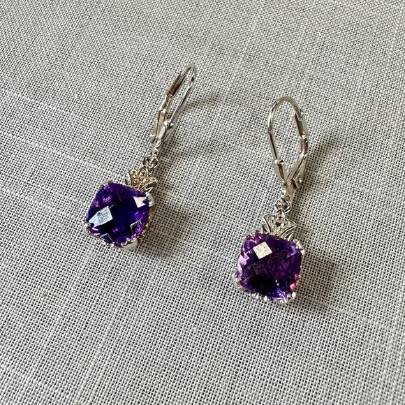 BBJ Deep Amethyst Sterling Silver Earrings