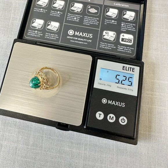 Vintage Israeli Eilat Stone 14K Ring Size 7
