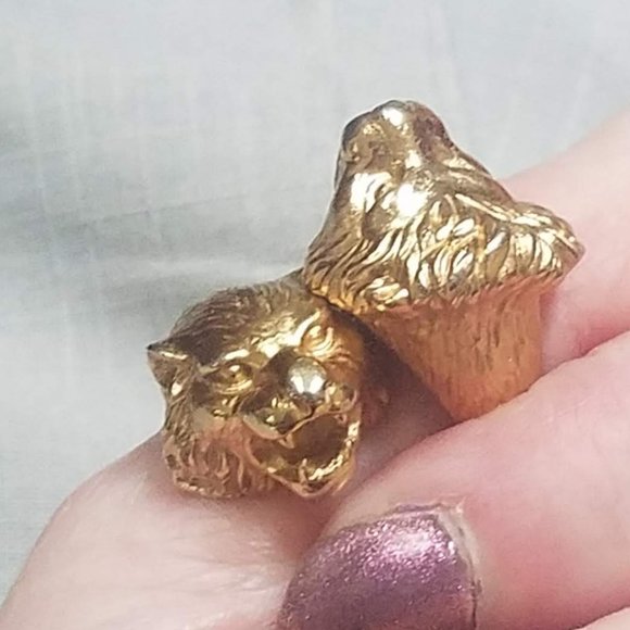 Vintage Napier signed Double Headed Lion Statement Ring