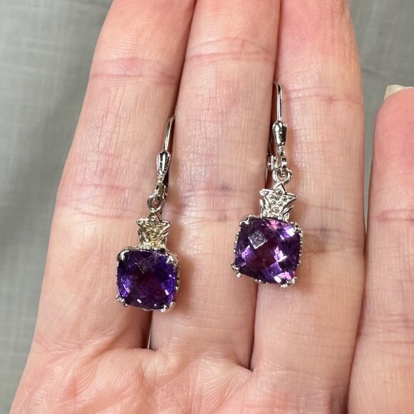 BBJ Deep Amethyst Sterling Silver Earrings