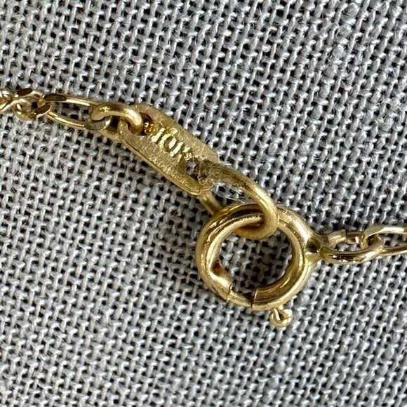 Vintage 10K Gold and Pearl Lariat Necklace