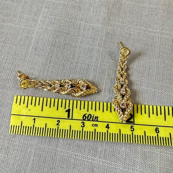 14K Diamond and Double Rope Chain Necklace and Earrings Set