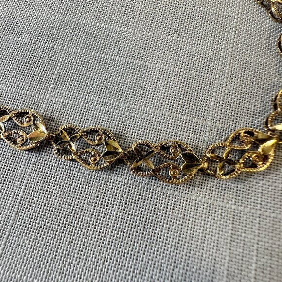 Vintage 10K Gold Filigree Link Bracelet