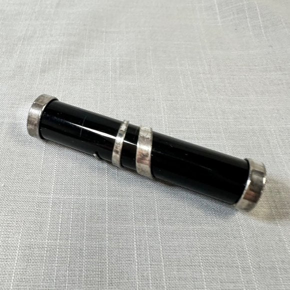 Antique Victorian Onyx Mourning Brooch Pin