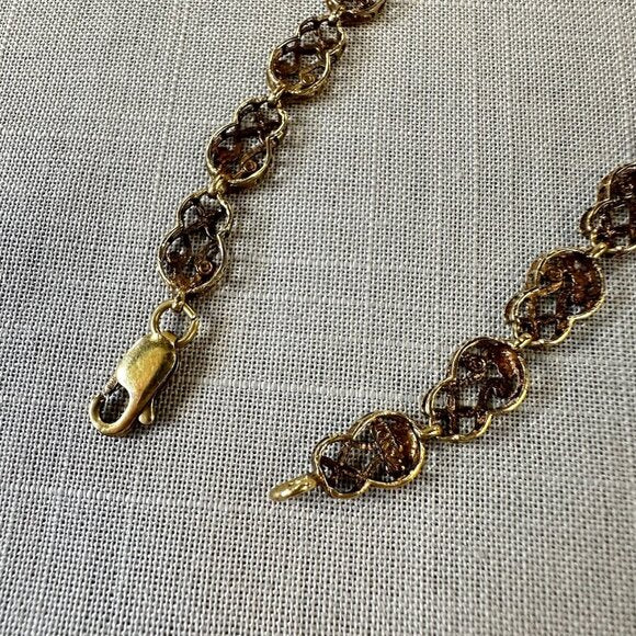Vintage 10K Gold Filigree Link Bracelet