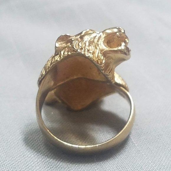 Vintage Napier signed Double Headed Lion Statement Ring