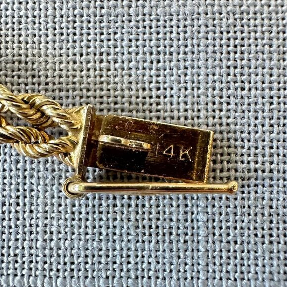 14K Diamond and Double Rope Chain Necklace and Earrings Set