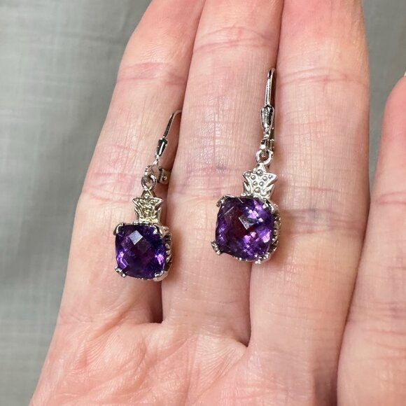 BBJ Deep Amethyst Sterling Silver Earrings
