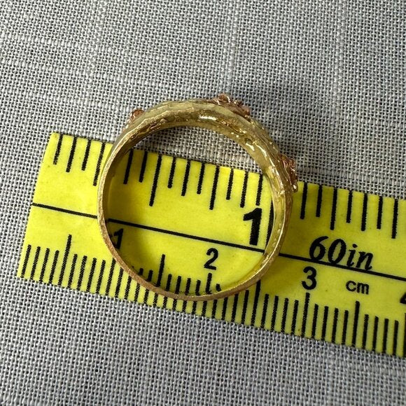 Vintage Black Hills 10K Gold Roses Filigree Ring size 6