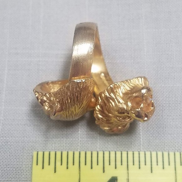 Vintage Napier signed Double Headed Lion Statement Ring
