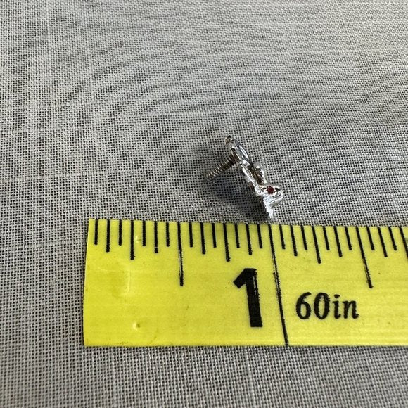 Vintage 14K white Gold BPOE Tack Pin with Ruby Chips and Diamond