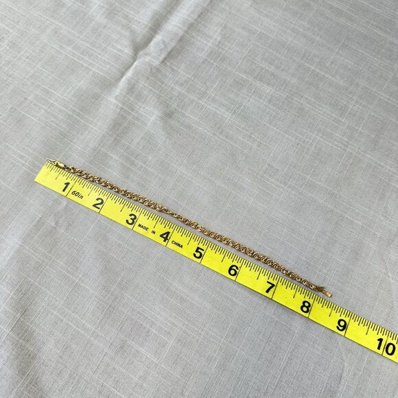 Vintage Rosette Lovers Knot Link 14K Gold Bracelet