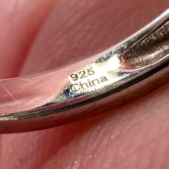 Burmese Ruby Sterling Silver Ring with Diamonds size 6.5