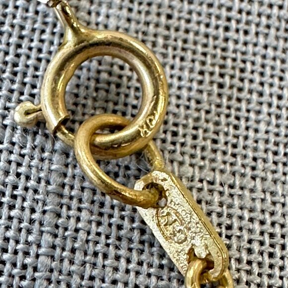 Vintage 10K Gold and Pearl Lariat Necklace