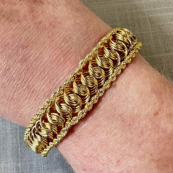 Vintage 10K Gold Twisted Wire Chain Bracelet