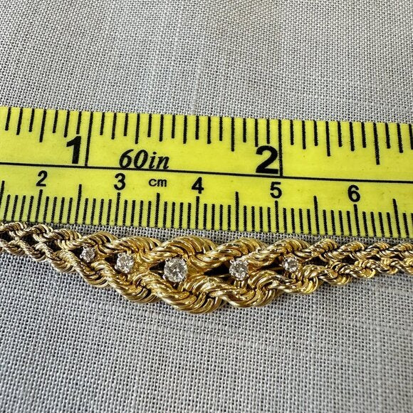 14K Diamond and Double Rope Chain Necklace and Earrings Set