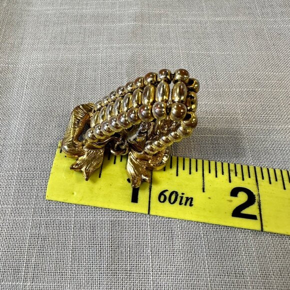 Vintage Betsey Johnson Bow with Rhinestones and Heart Stretch Ring