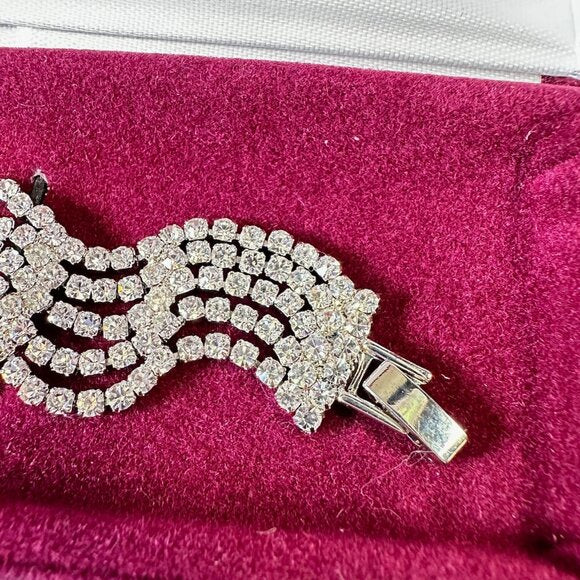 Vintage Camrose & Kross Wavy Rhinestone Bracelet with Extender