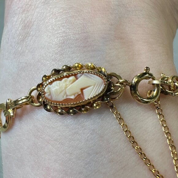 Vintage Jon Cris 12K GF Cameo Bracelet