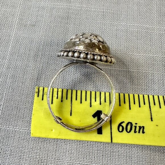 Vintage Snake Skin Agate Sterling Silver Ring