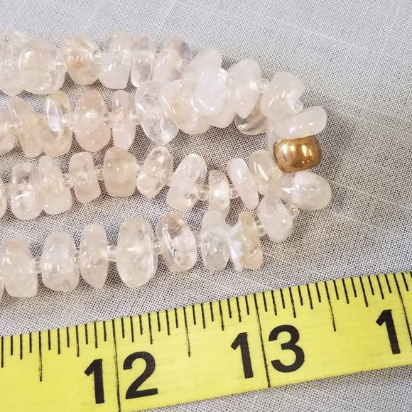 Vintage Rare Pink Quartz Necklace with Turbo Green Shell Pendants