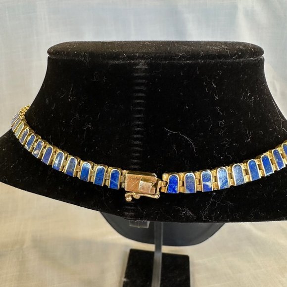 Vintage Smithsonian Institution Lapis Lazuli Sterling Necklace and Earrings