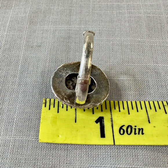 Vintage Snake Skin Agate Sterling Silver Ring