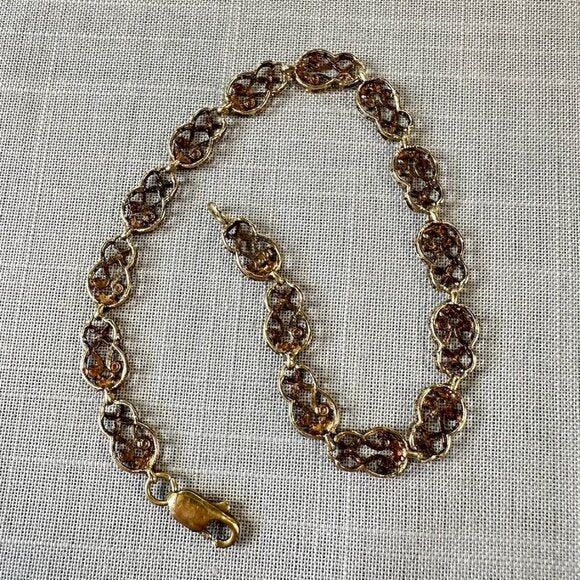 Vintage 10K Gold Filigree Link Bracelet