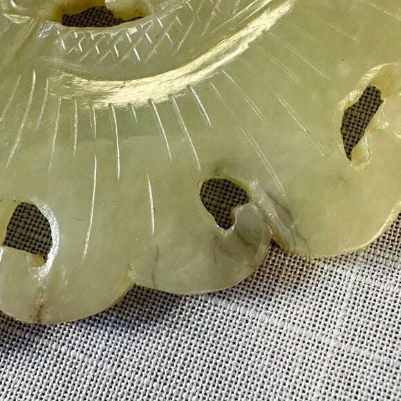 Antique Chinese Carved Jade Butterfly/ Moth Pendant