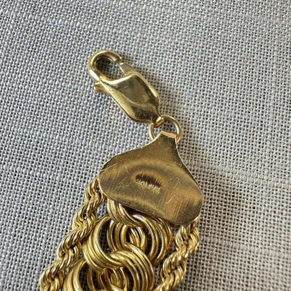 Vintage 10K Gold Twisted Wire Chain Bracelet
