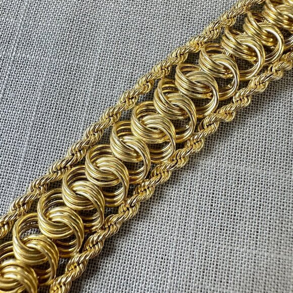 Vintage 10K Gold Twisted Wire Chain Bracelet