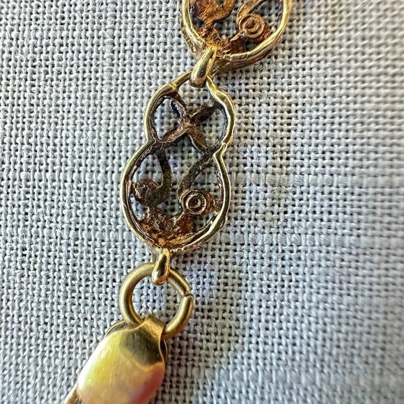 Vintage 10K Gold Filigree Link Bracelet