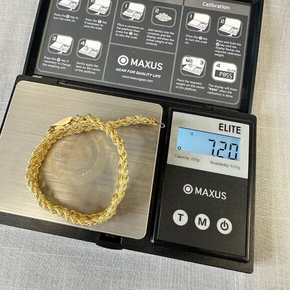 Vintage 10K Gold Twisted Wire Chain Bracelet