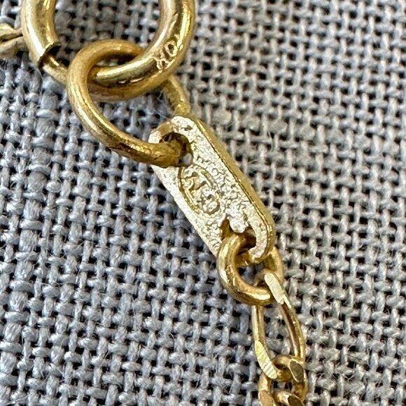 Vintage 10K Gold and Pearl Lariat Necklace