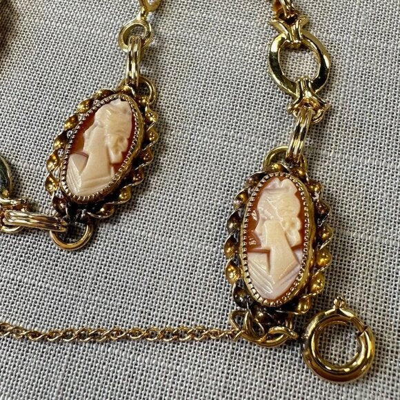 Vintage Jon Cris 12K GF Cameo Bracelet