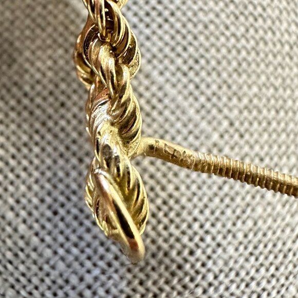 14K Diamond and Double Rope Chain Necklace and Earrings Set