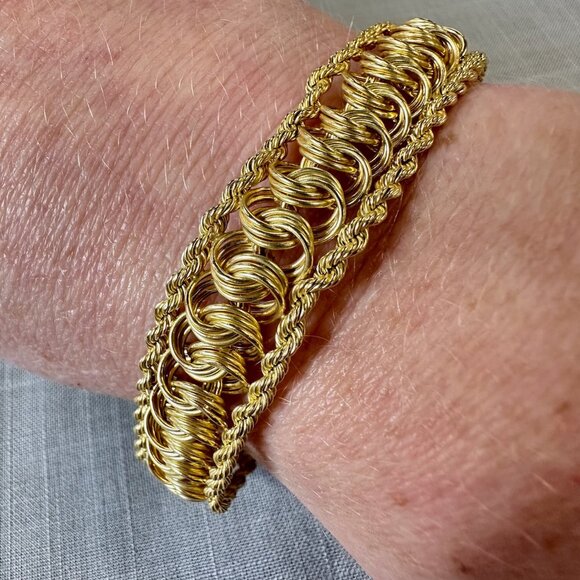 Vintage 10K Gold Twisted Wire Chain Bracelet