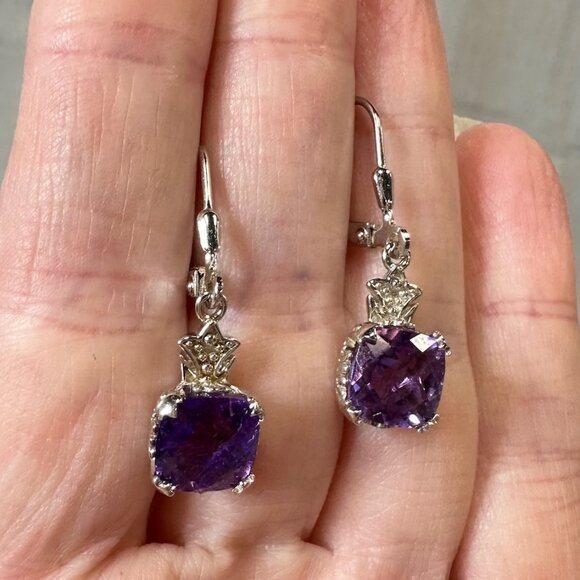 BBJ Deep Amethyst Sterling Silver Earrings